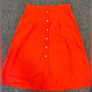 Red midi skirt. Vera Moda size L